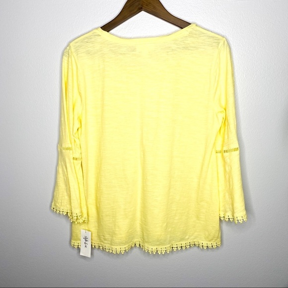 Style & Co Soft Sun Lace Hem Top - Picture 5 of 6